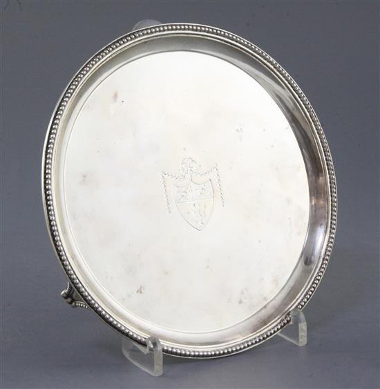A George III silver circular waiter, Elizabeth Jones, 8.5 oz.